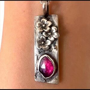 Sterling Silver and tourmaline necklace